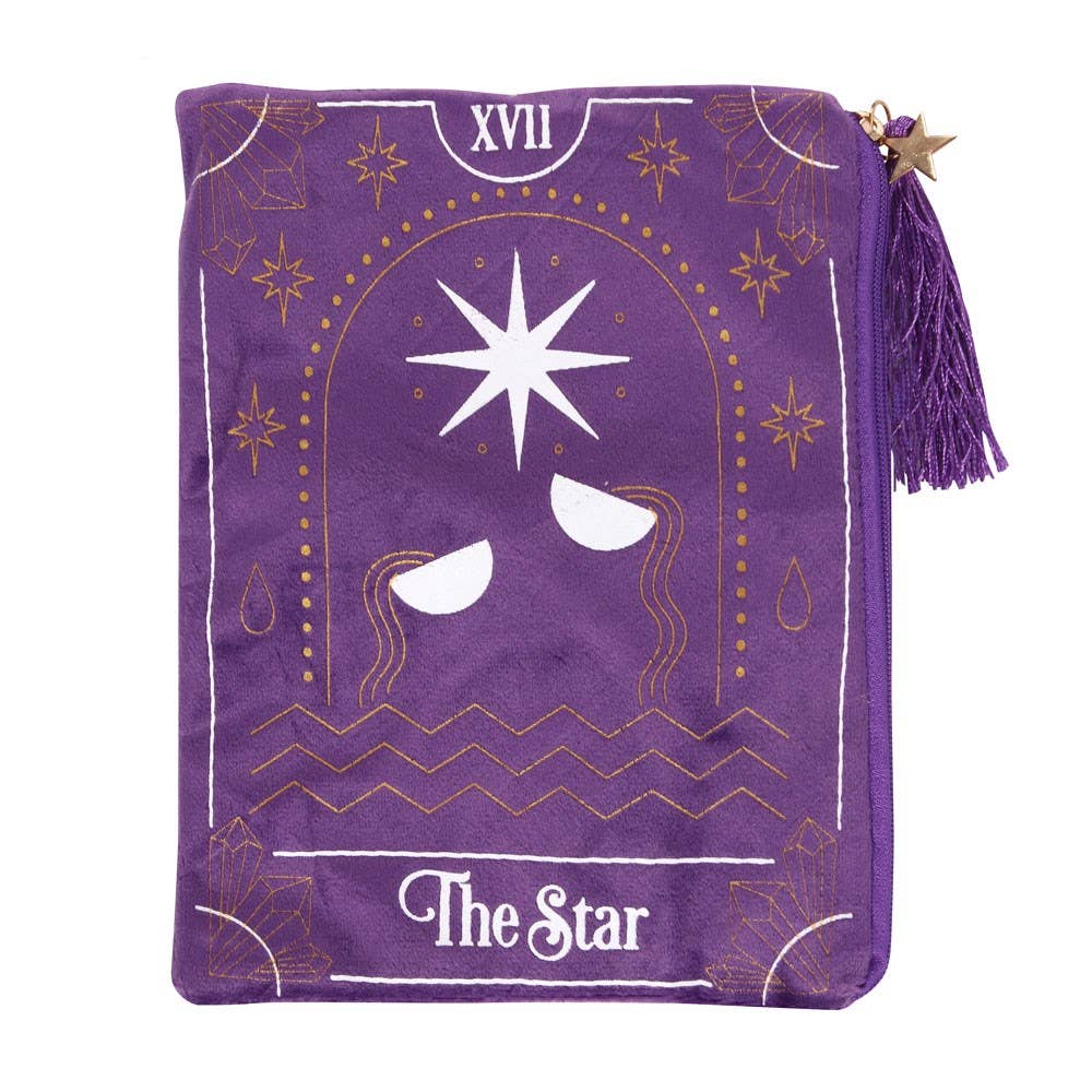 🌟 Bolsa de Terciopelo con Cremallera para Cartas del Tarot The Star