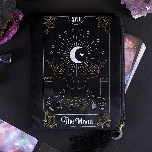 🌙 Bolsa de Terciopelo con Cremallera para Cartas del Tarot de La Luna