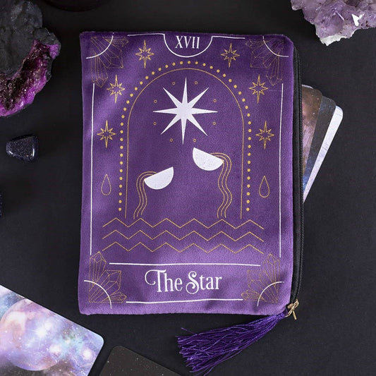 🌟 Bolsa de Terciopelo con Cremallera para Cartas del Tarot The Star