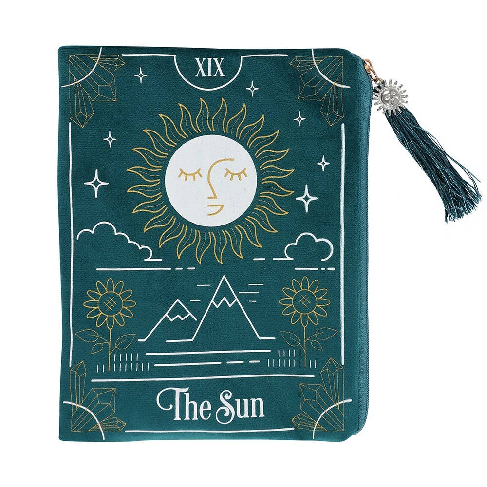 🌞 Bolsa de Terciopelo con Cremallera para Cartas del Tarot The Sun