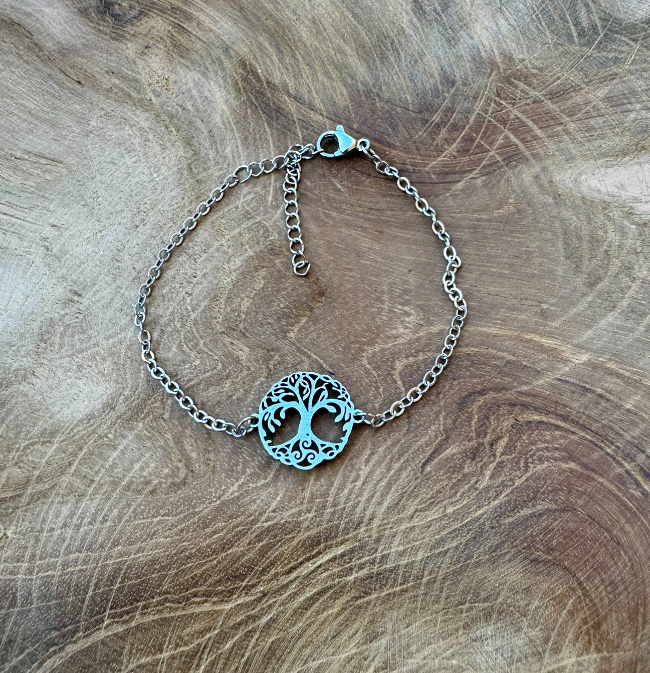 pulsera acero arbol de la vida